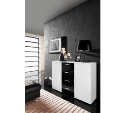 UNI komód, fehér/fekete