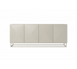 Czterodrzwiowa komoda Asha z ryflowanym frontem i metalowym, kaszmirowym stelażem 200 cm - kaszmir