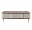 Stolik kawowy z szufladą Vesper 103x60 cm - kaszmir / orzech / złote nogi