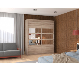 Tolóajtós szekrény tükörrel TOLEDO 180 Truffle+Truffle