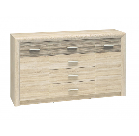 CASTEL 08 sonoma jasna/MDF sonoma trufel - komoda