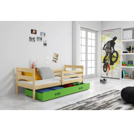 ERYK PARTEROWE RAMA SOSNA SZUFLADA ZIELONY BEZ MATERACY 90 X 200 KPL