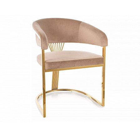 Étkezőszék CROWN VELVET, Bézs Bluvel 28/Arany