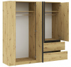 BASIT 4D2S ruhásszekrény, Artisan Tölgy