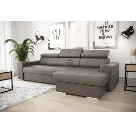 NAROŻNIK MARGO 160x250 SKÓRA NATURALNA - prawa , Skóra odcień brązu - U-19