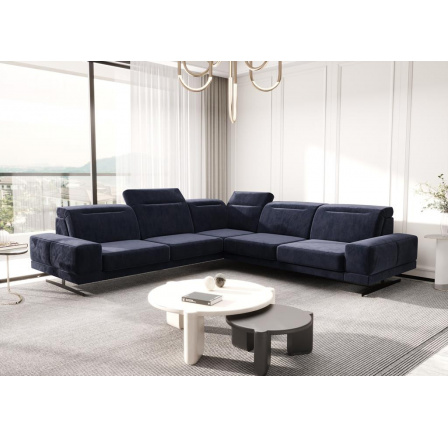 NAROŻNIK SKÓRZANY FIORE MAX 265x265 CM - Odcienie czarnego