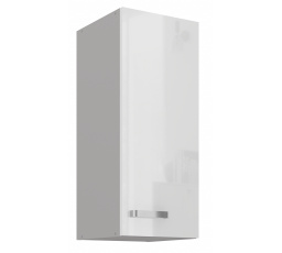 Horní skřínka BIANCA - 30 G-72 1F, Šedá / Bílý lesk