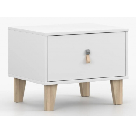 Éjjeliszekrény - FIGO 22, Fehér/Természetes