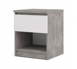 Noční stolek SIMPLICITY 238, Beton/Bílý lesk