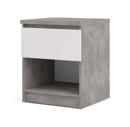 Noční stolek SIMPLICITY 238, Beton/Bílý lesk