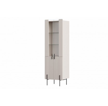 Witryna Malmi 60 cm - kaszmir / crema bianca / czarne nóżki