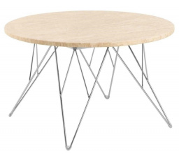 Prunus dohányzóasztal 80 cm travertin/ króm