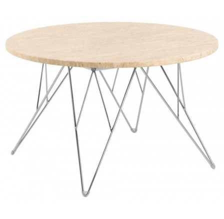 Prunus dohányzóasztal 80 cm travertin/ króm