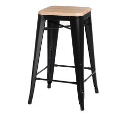 Paris Wood bárszék 75 cm fekete természetes fenyő