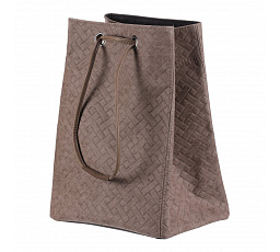 Koš prádelní - látkový, stahovací, hnědá barva