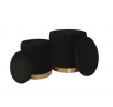 2 darabos puff készlet. fekete P4-FXJG