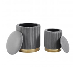 2 darabos puff készlet. szürke P4-FXJG