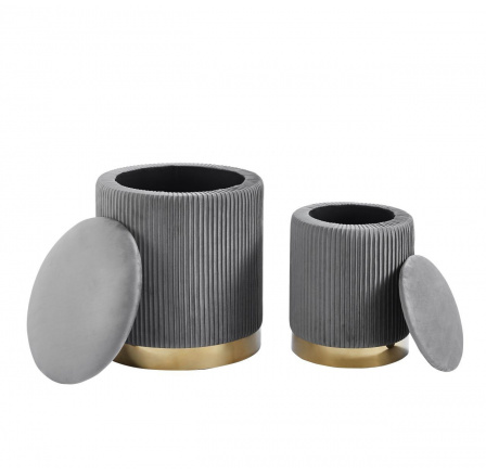 2 darabos puff készlet. szürke P4-FXJG