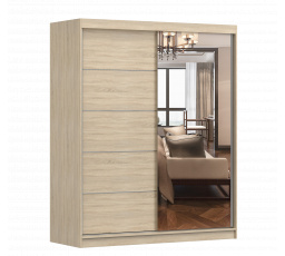 BONO 05 gardróbszekrény tükörrel, Sonoma tölgy