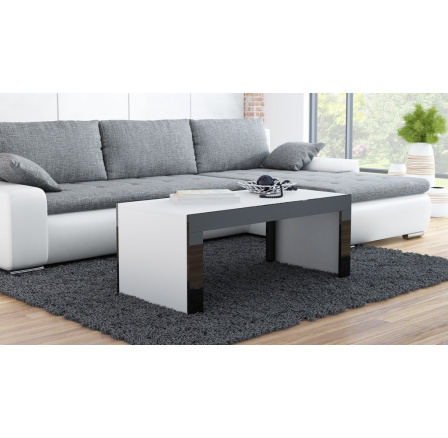 TESS dohányzóasztal, fehér/fekete lamella