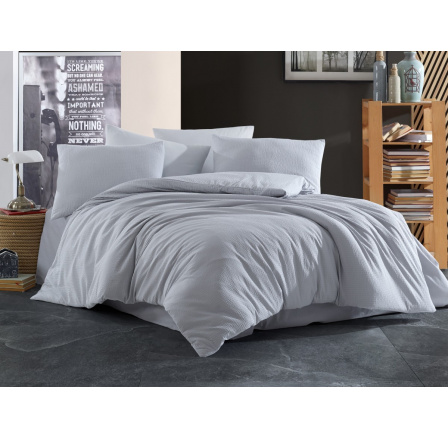 Povlečení krep UNI 140x200, 70x90cm Šedé