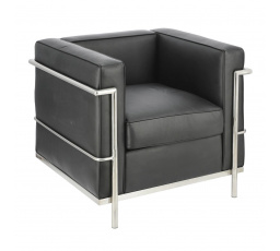 Kubik fotel fekete bőr TP