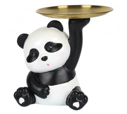 Dekoratív figura rendező Panda arany tálcával