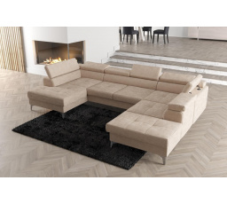 NAROŻNIK ROZKŁADANY TOSCANIA MAX II 170x350x220 - prawa , Odcienie beżu