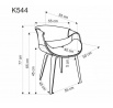 Étkezőszék K544, Fekete/Dió