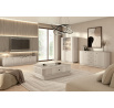VESPER RTV 187 4D - cashmere mdf / cashmere / czarne uchwyty / cokół