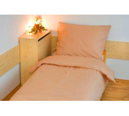 Prodloužené povlečení bavlna UNI 140x220, 70x90cm Meruňková hotelový uzávěr