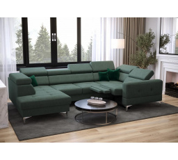 NAROŻNIK TOSCANIA MAX I RELAX Z FUNKCJĄ SPANIA170x350x185 CM - prawa , Odcienie jasnoniebieskiego - R459