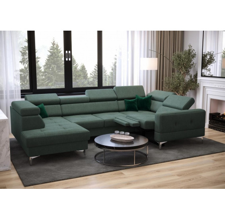 NAROŻNIK TOSCANIA MAX I RELAX Z FUNKCJĄ SPANIA170x350x185 CM - prawa , Odcienie jasnoniebieskiego - R459