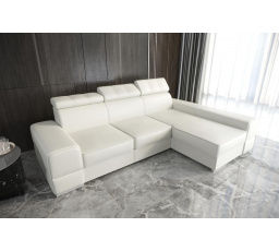 NAROŻNIK ROYAL 295×185 - prawa , Biała eko skóra