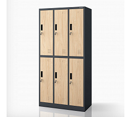 BHP szociális ruhásszekrény antracit / sonoma tölgy 6 ajtós: Eco Design IGOR, 900 x 1850 x 450 mm