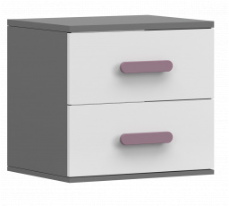 SMYK II - 22 éjjeliszekrény - Szürke/Fehér/Hanga