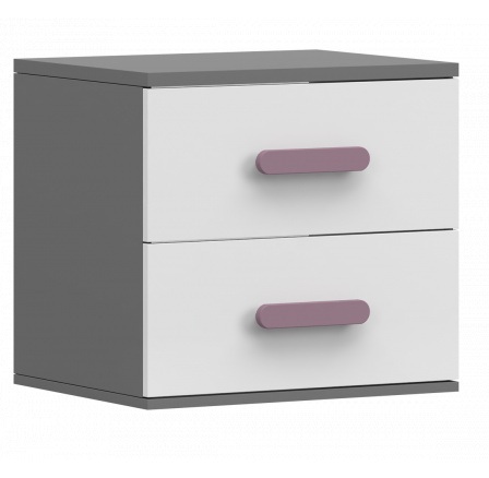 SMYK II - 22 éjjeliszekrény - Szürke/Fehér/Hanga