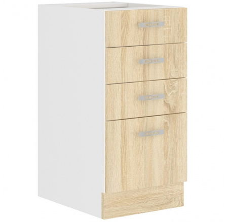 Kuchyňská dolní skříňka SALLY 40-D-4S-BB, Dub sonoma