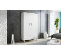 LOTTA ruhásszekrény, 2D2S Fehér/ Sonoma tölgy