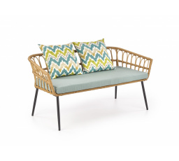 Kerti kanapé GARDENA 2S, fekete/természetes/szürke