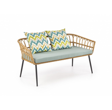 Kerti kanapé GARDENA 2S, fekete/természetes/szürke