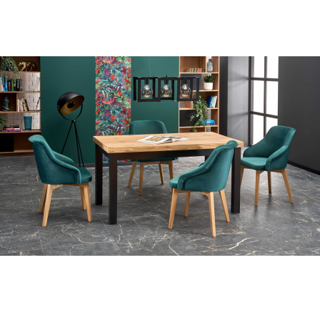 TIAGO étkezőasztal, Craft tölgy/Fekete