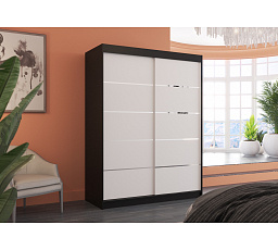 Tolóajtós szekrény LUFT 150 Fekete+Fehér