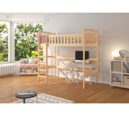 Emeletes ágy matraccal MIAGO 180x80 Pine