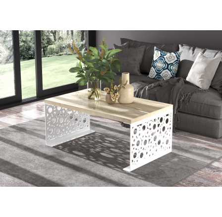 RINA dohányzóasztal 100x60 Fehér+Sonoma