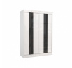 Tolóajtós szekrény lacobellel KAREN 150 Fehér+Fekete Lacobel