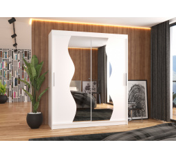 Tolóajtós szekrény tükörrel MEDISON 180 Fehér+Fehér