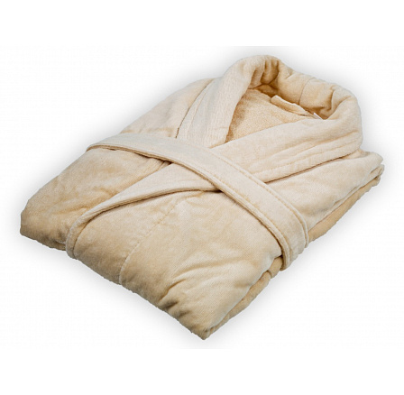 Velurový župan béžový M