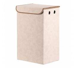 Koš prádelní - látkový s víkem, krémová barva