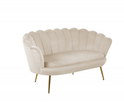 Sofa SF1-FXJG bársonyos bézs, arany lábakkal